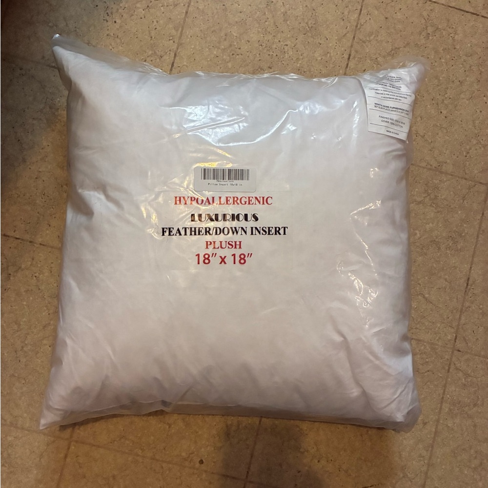 Hypoallergenic Feather Down Pillow Insert - White